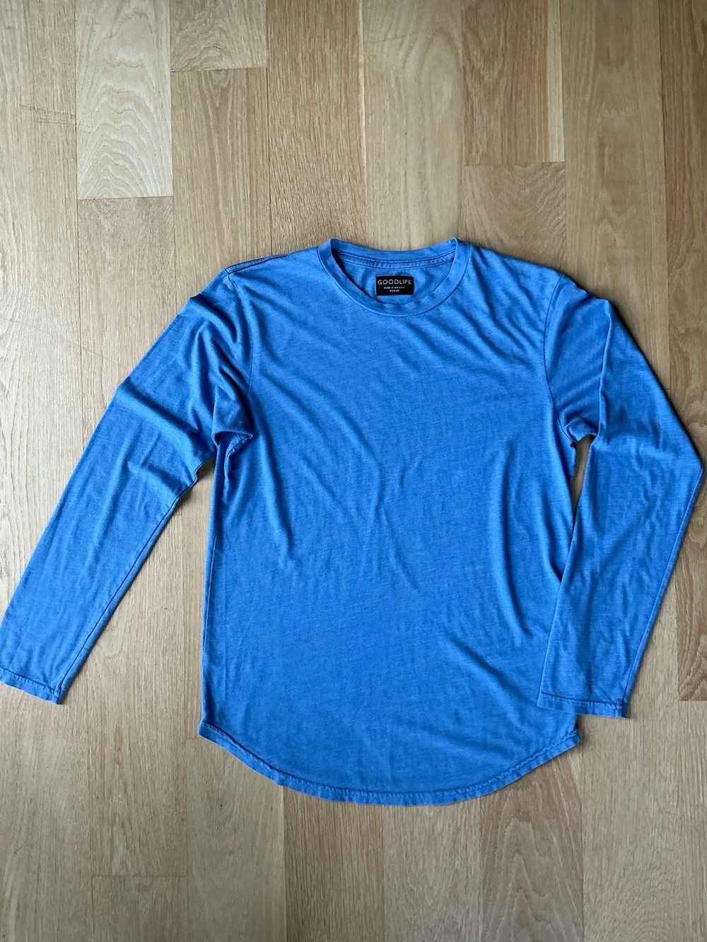 Goodlife Tri-Blend Scallop Long Sleeve T-Shirt Super Sonic Blue Men’s Medium